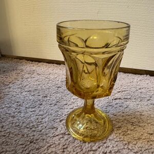 Amber Glass Goblet